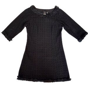 Nick and Mo Anthropologie Black Dress Eyelet Size Small
